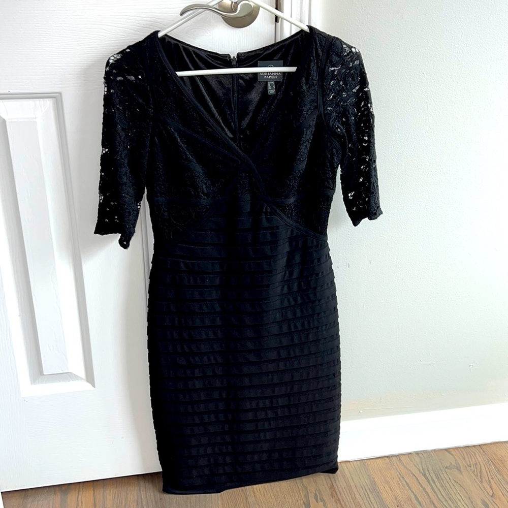 Adrianna papell. Size 2 black lace dress